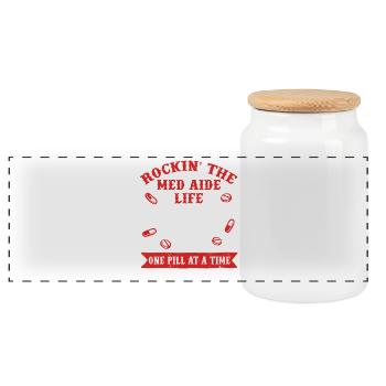 Medical Assistant MFA - Panoramic Cookie Jar with Wooden Lid - white - Front