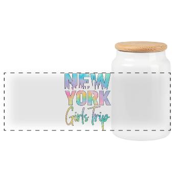 Voyage entre filles à New York - Boîte à biscuits avec couvercle en bois - blanc - Devant