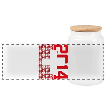 LIMITED EDITION 2014 SWITZERLAND 12TH BIRTHDAY - Panoramic Cookie Jar with Wooden Lid - white - Front