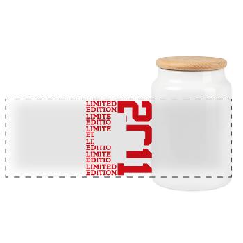 LIMITED EDITION 2011 SCHWEIZ 15. GEBURTSTAG - Panorama Keksdose mit Holzdeckel - Weiß - Vorne