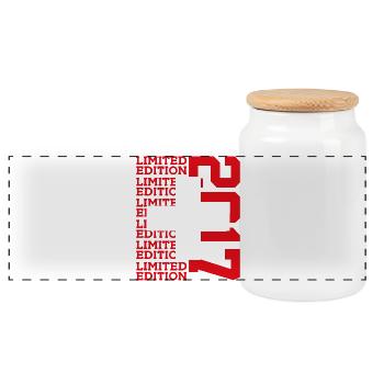 LIMITED EDITION 2017 SCHWEIZ 9. GEBURTSTAG - Panorama Keksdose mit Holzdeckel - Weiß - Vorne