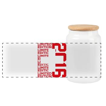LIMITED EDITION 2016 SWITZERLAND 10TH ANNIVERSARY - Panoramic Cookie Jar with Wooden Lid - white - Front