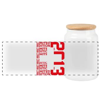 LIMITED EDITION 2013 SWITZERLAND 13TH BIRTHDAY - Panoramic Cookie Jar with Wooden Lid - white - Front