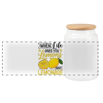 Quand la vie te donne des citrons, fais de la limonade - Boîte à biscuits avec couvercle en bois - blanc - Devant