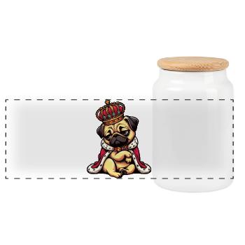 Carlin Carlin Propriétaire de carlin Amoureux du carlin Porte-carlin - Boîte à biscuits avec couvercle en bois - blanc - Devant