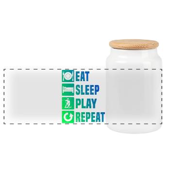 Motif floorball qui fonctionne immédiatement - Boîte à biscuits avec couvercle en bois - blanc - Devant