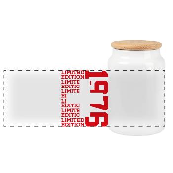 ÉDITION LIMITÉE 1976 50E ANNIVERSAIRE SUISSE - Boîte à biscuits avec couvercle en bois - blanc - Devant