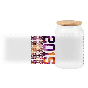 11TH BIRTHDAY LIMITED EDITION 2015 - Panoramic Cookie Jar with Wooden Lid - white - Front