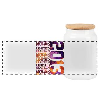 13TH BIRTHDAY LIMITED EDITION 2013 - Panoramic Cookie Jar with Wooden Lid - white - Front