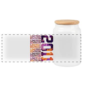 15. GEBURTSTAG LIMITED EDITION 2011 - Panorama Keksdose mit Holzdeckel - Weiß - Vorne