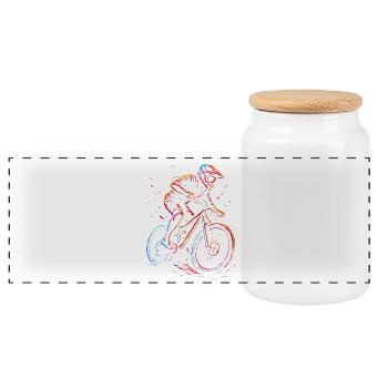 Mountainbike MTB Downhill Freeride - Panorama Keksdose mit Holzdeckel - Weiß - Vorne