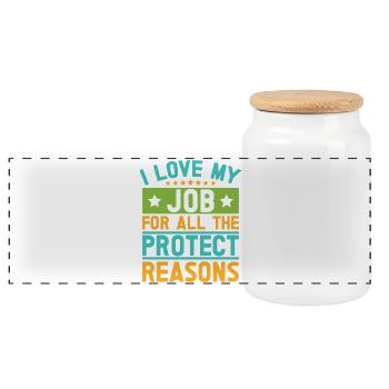 Insurance Agent Love My Job Funny Insurance Broker - Panoramic Cookie Jar with Wooden Lid - white - Front