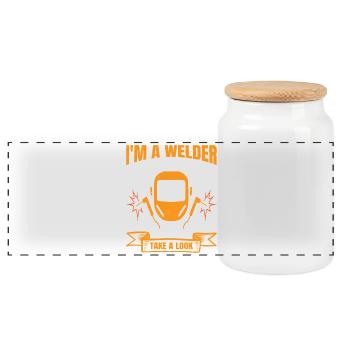 Je suis soudeur, pas gynécologue, des trucs de soudeurs cadeau - Boîte à biscuits avec couvercle en bois - blanc - Devant
