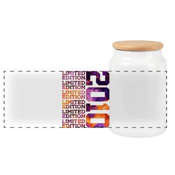 16. GEBURTSTAG LIMITED EDITION 2010 - Panorama Keksdose mit Holzdeckel - Weiß - Vorne