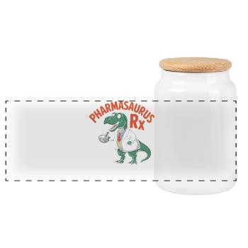 PharmaSaurus RX Doctoral Alligator - Boîte à biscuits avec couvercle en bois - blanc - Devant