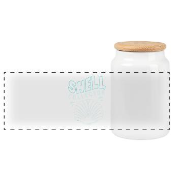 Shell collector shell - Panoramic Cookie Jar with Wooden Lid - white - Front