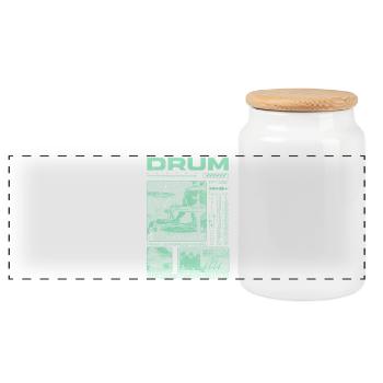Rock Drummer Drum Player Streetwear - Panoramic Cookie Jar with Wooden Lid - white - Front