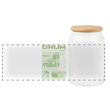 Rock Drummer Drum Player Streetwear - Panoramic Cookie Jar with Wooden Lid - white - Front