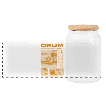 Batteur rock Drumplayer Streetwear - Boîte à biscuits avec couvercle en bois - blanc - Devant