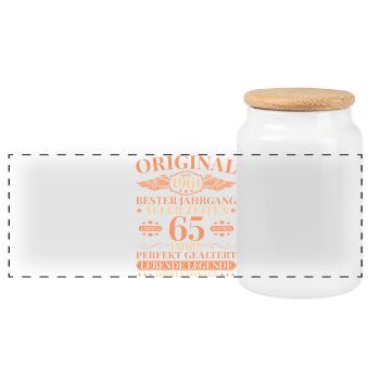 65e anniversaire de Vintage Born Legend 1961 - Boîte à biscuits avec couvercle en bois - blanc - Devant