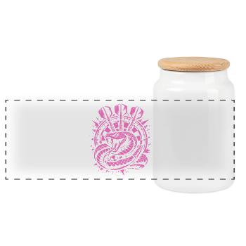 Fléchettes | Secouez la planche, Klapperschlange - Boîte à biscuits avec couvercle en bois - blanc - Devant