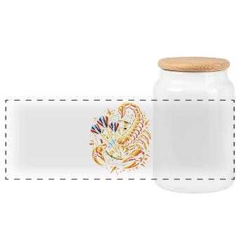 Fléchettes | Pique à chaque aventure - Skorpion - Boîte à biscuits avec couvercle en bois - blanc - Devant