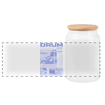 Rock Drummer Drum Player Streetwear - Panoramic Cookie Jar with Wooden Lid - white - Front