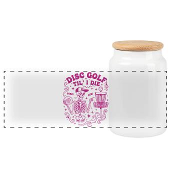 Disc Golf jusqu’à la mort avant As Disc Golf drôle - Boîte à biscuits avec couvercle en bois - blanc - Devant