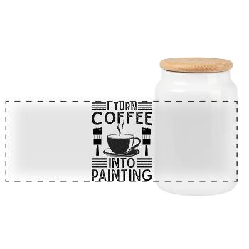 Funny Gifts for Home Painters Professional Painter Ideas - Panoramic Cookie Jar with Wooden Lid - white - Front