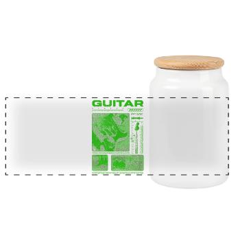Guitar Player Rock Guitarist Streetwear Musician - Panoramic Cookie Jar with Wooden Lid - white - Front