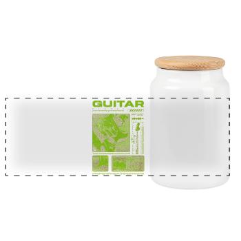 Guitar Player Rock Guitarist Streetwear Musician - Panoramic Cookie Jar with Wooden Lid - white - Front