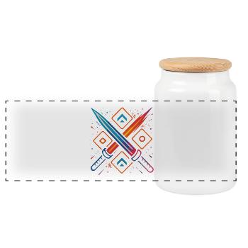 Gaming Swords Neon - Boîte à biscuits avec couvercle en bois - blanc - Devant