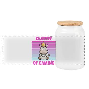 game queen controller - Panorama Keksdose mit Holzdeckel - Weiß - Vorne