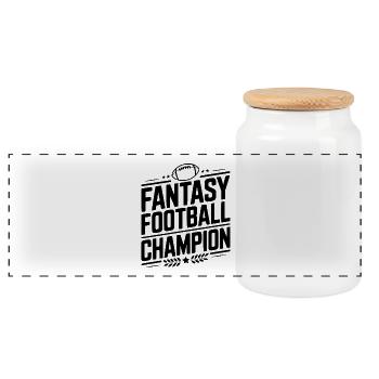 Fantasy-Football-Meister - Panorama Keksdose mit Holzdeckel - Weiß - Vorne