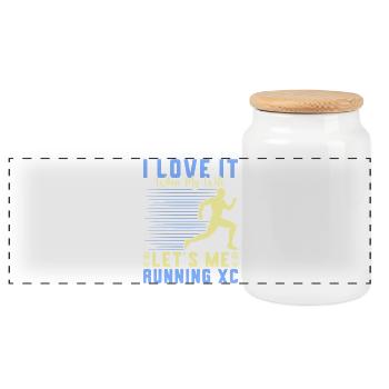 Lustiges XC Running Geschenk XC Runner Edition - Panorama Keksdose mit Holzdeckel - Weiß - Vorne