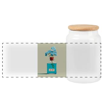 Aqua Tofana Feministisches Kunstdesign | Historische Frauen - Panorama Keksdose mit Holzdeckel - Weiß - Vorne