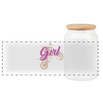 Dirt Biking I Ride Like A Girl Try To Keep Up - Panoramic Cookie Jar with Wooden Lid - white - Front