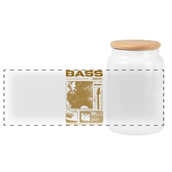 Bass Guitar Lover Bass Player Streetwear - Panoramic Cookie Jar with Wooden Lid - white - Front