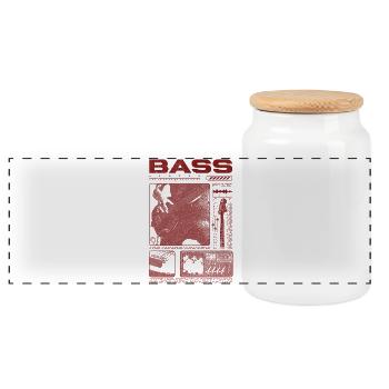 Bass Guitar Lover Bass Player Streetwear - Panoramic Cookie Jar with Wooden Lid - white - Front