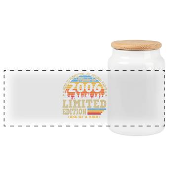 2006-Jahrgang-Vintage-Retro-Geburtstag-Geschenk - Panorama Keksdose mit Holzdeckel - Weiß - Vorne
