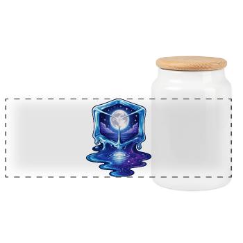 Galaxie cosmique Icecube - Boîte à biscuits avec couvercle en bois - blanc - Devant
