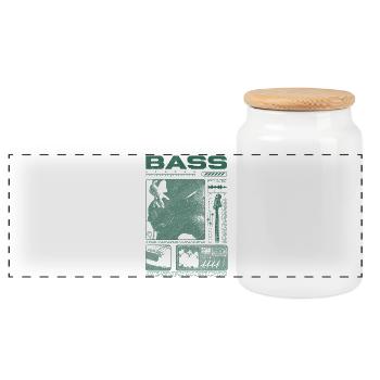 Bass Guitar Lover Bass Player Streetwear - Panoramic Cookie Jar with Wooden Lid - white - Front