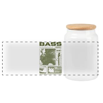 Bass Guitar Lover Bass Player Streetwear - Panoramic Cookie Jar with Wooden Lid - white - Front