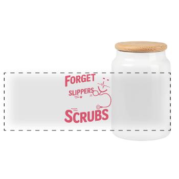 Princess Scrubs Look - Panoramic Cookie Jar with Wooden Lid - white - Front