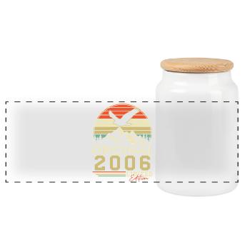 Original 2006 Vintage Anniversaire Cadeau Rétro - Boîte à biscuits avec couvercle en bois - blanc - Devant