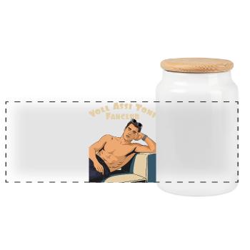 Le fanclub de Toni - Boîte à biscuits avec couvercle en bois - blanc - Devant
