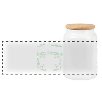 Opportunities don't arise, you create them - success - Panoramic Cookie Jar with Wooden Lid - white - Front