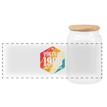 Édition limitée cadeau d’anniversaire 1986 - Boîte à biscuits avec couvercle en bois - blanc - Devant