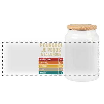 Pourquoi je perds à la lyonnaise Humour Bouliste - Boîte à biscuits avec couvercle en bois - blanc - Devant