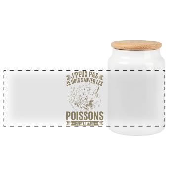 J’peux pas je dois sauver les poissons Humour  - Boîte à biscuits avec couvercle en bois - blanc - Devant
